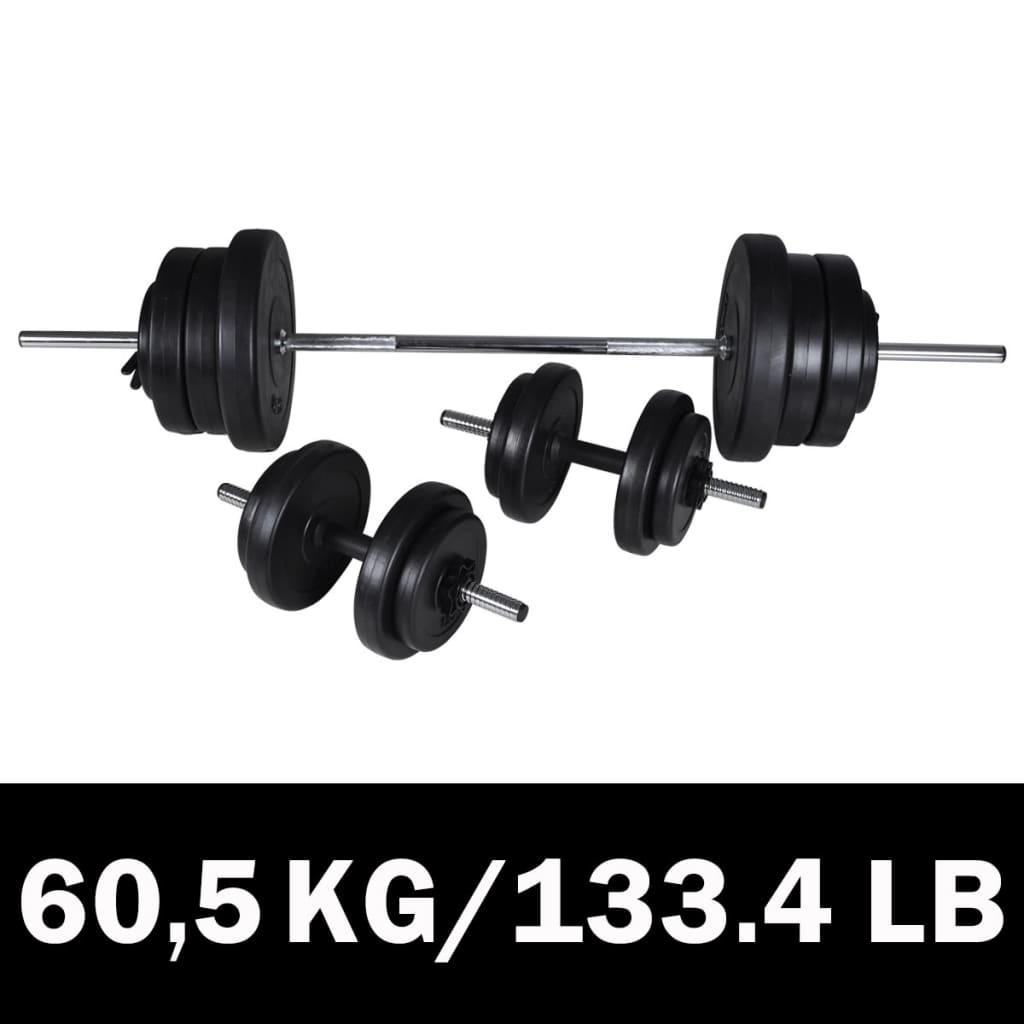 Barbell + 2 Dumbbell Set 60.5kg - Direct Imports