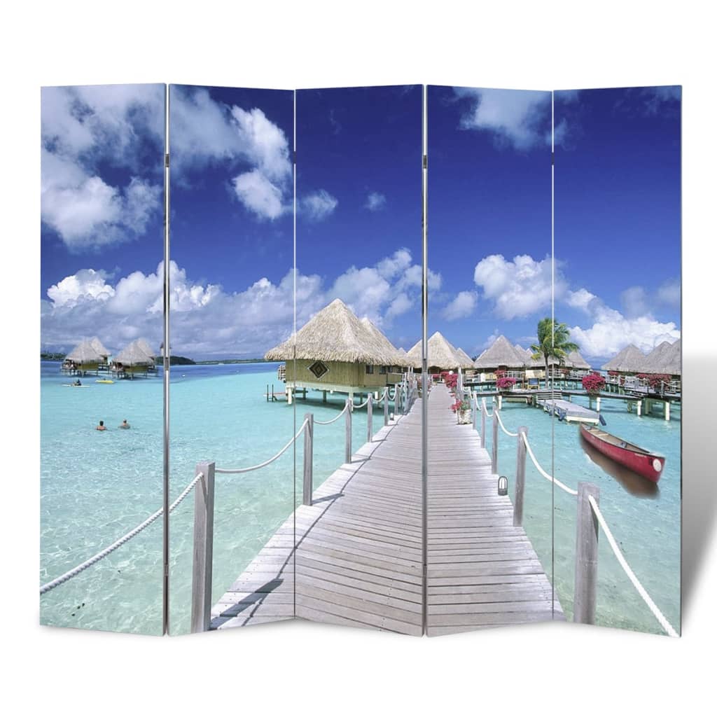 Folding Room Divider 200x170 cm Beach - Decor Base