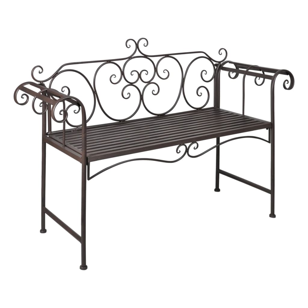 Garden Bench 132 cm Steel Antique Brown - Brittle & Co