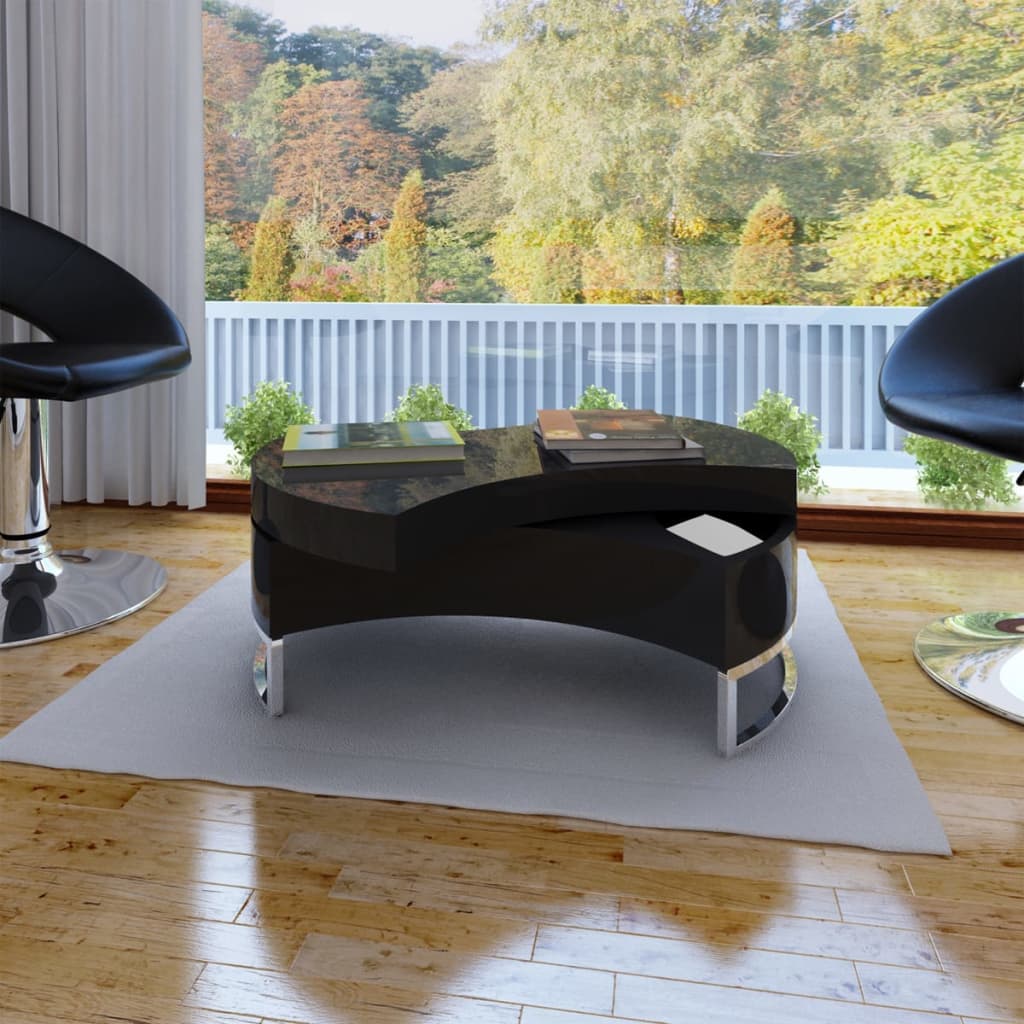 Coffee Table Shape-Adjustable High Gloss Black - Brittle & Co