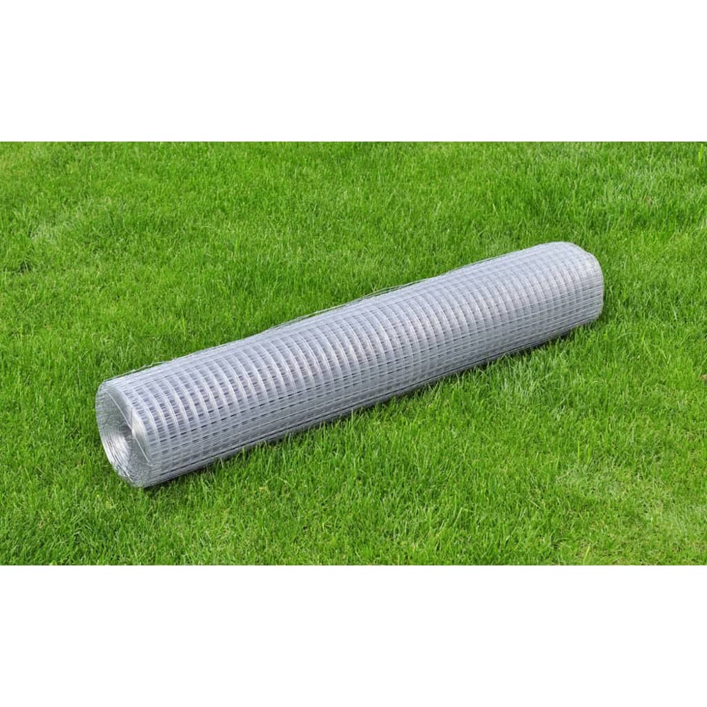 Chicken Wire Fence Galvanised Steel 10x1 m Silver - Design Hut