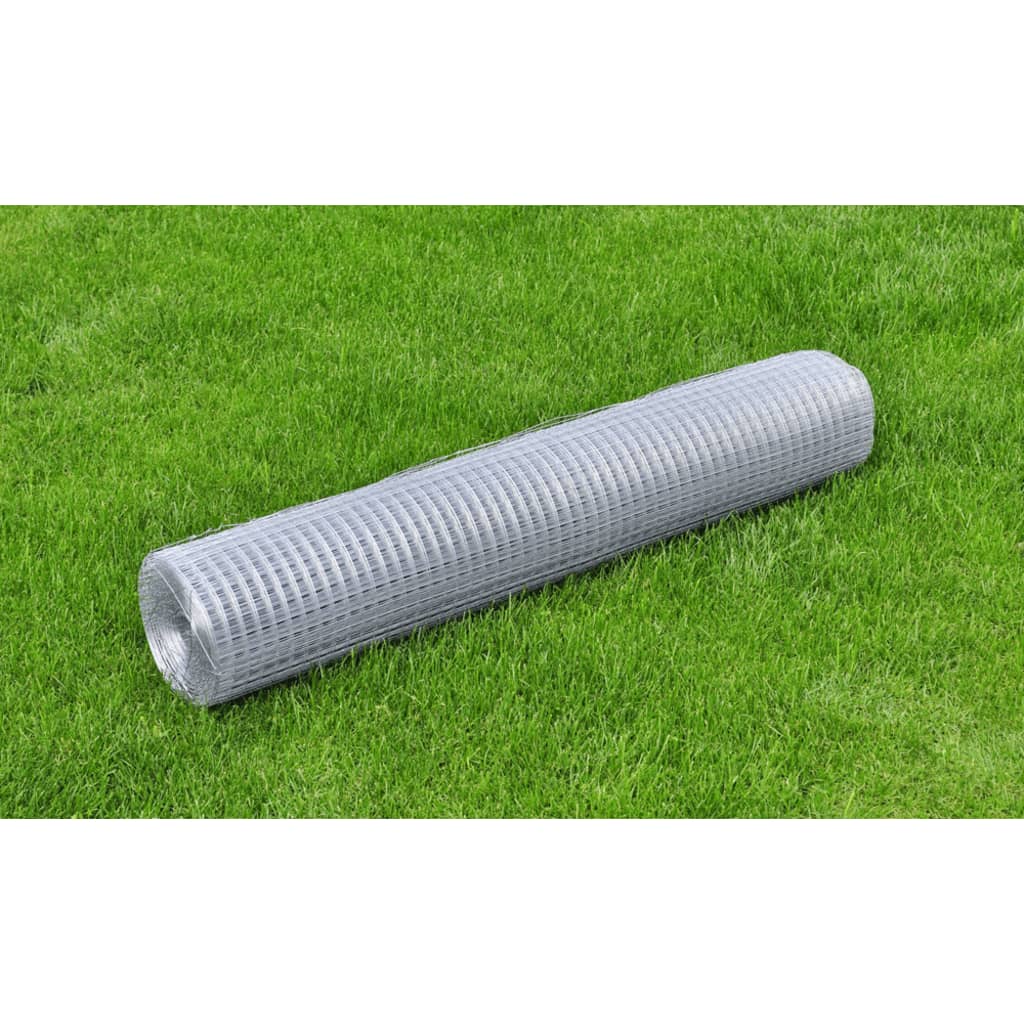 Chicken Wire Fence Galvanised Steel 25x1 m Silver - Tyrell & Tyrell