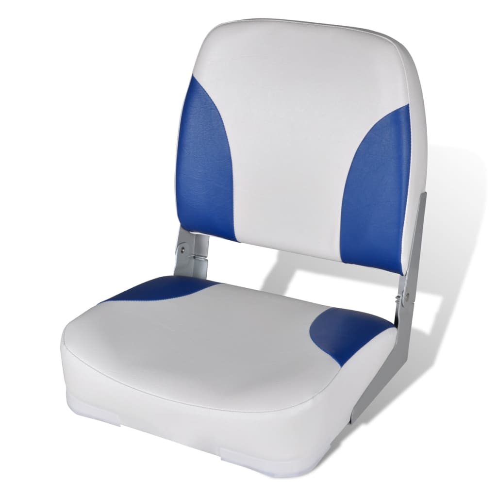 Boat Seat Foldable Backrest With Blue-white Pillow 41x36x48cm - Millennium Furniture