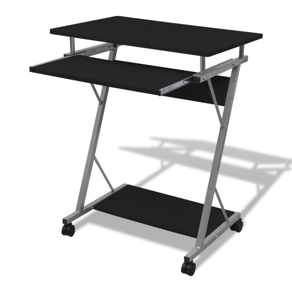 Compact Computer Desk with Pull-out Keyboard Tray Black - Unbeatable Bargains