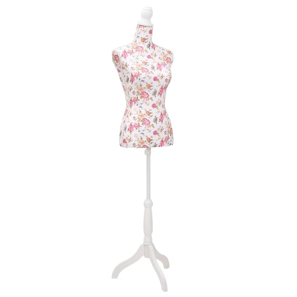 Ladies Bust Display Mannequin Cotton White With Rose - Merlin Deals