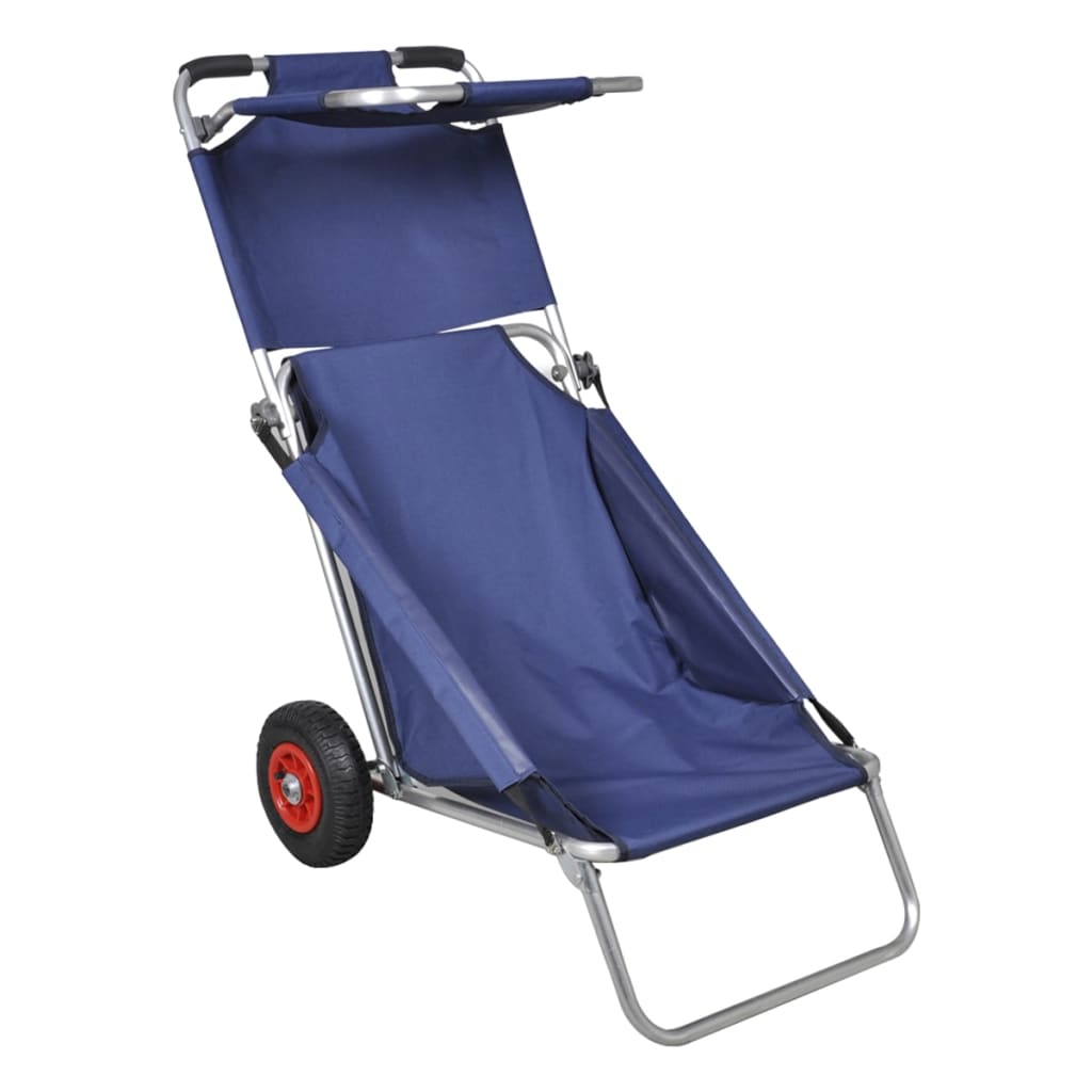 Beach Trolley with Wheels Portable Foldable Blue - All Things Good