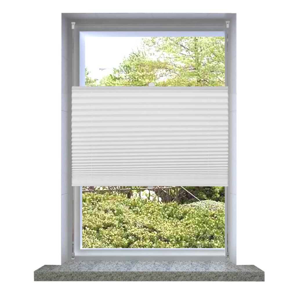 Plisse Blind 40x200cm White Pleated Blind - Decor Base