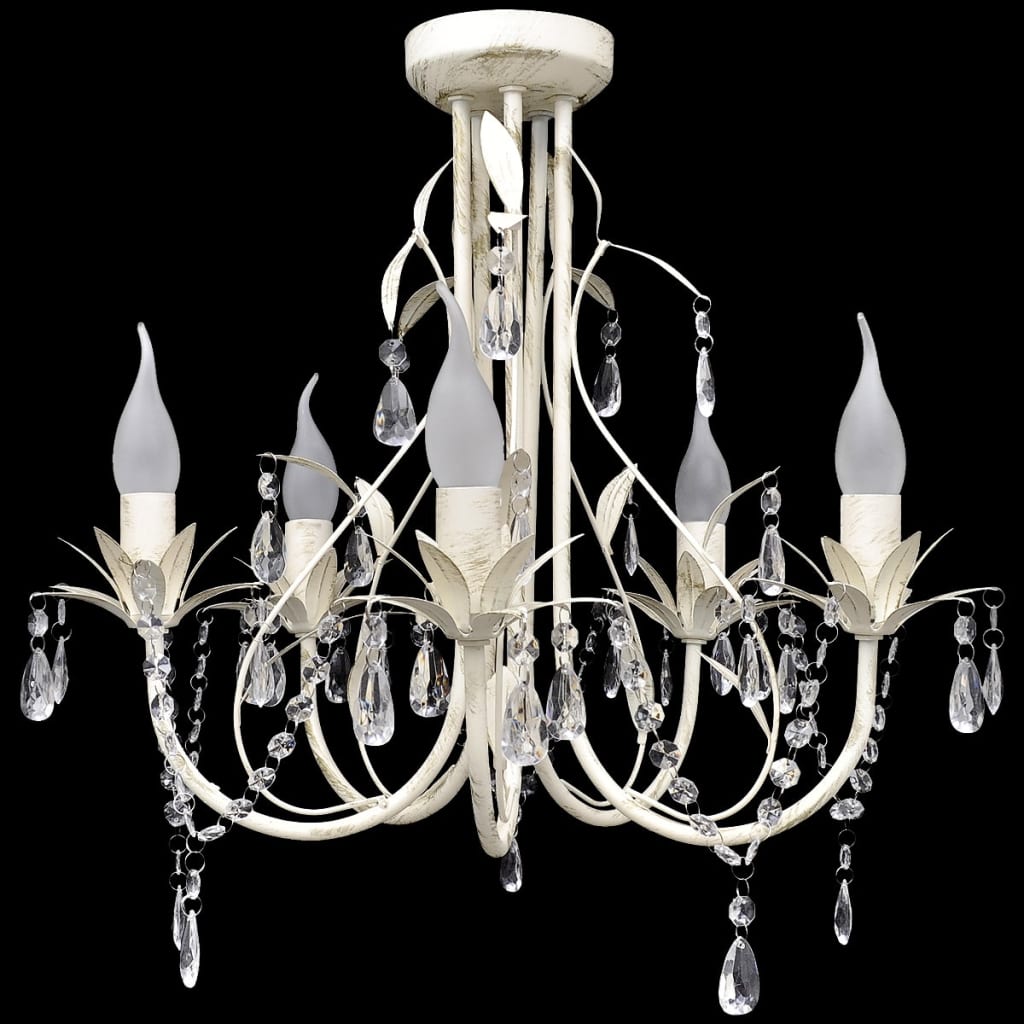 Crystal Pendant Ceiling Lamp Chandelier Elegant 5 Bulb Sockets - Brittle & Co