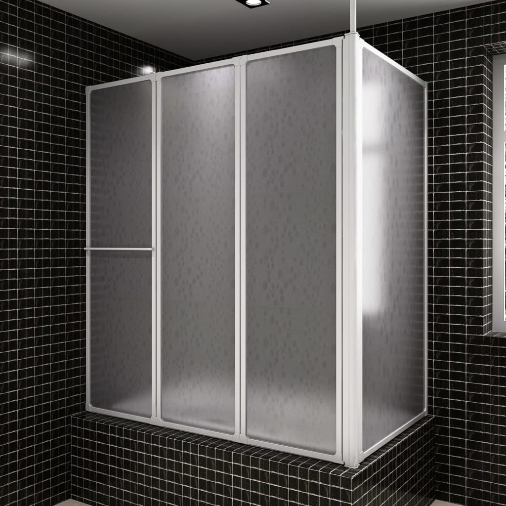 Shower Bath Screen Wall L Shape 70 x 120 x 137 cm 4 Panels Foldable - Direct Imports