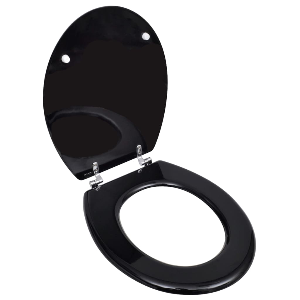 WC Toilet Seat MDF Lid Simple Design Black - Design Hut