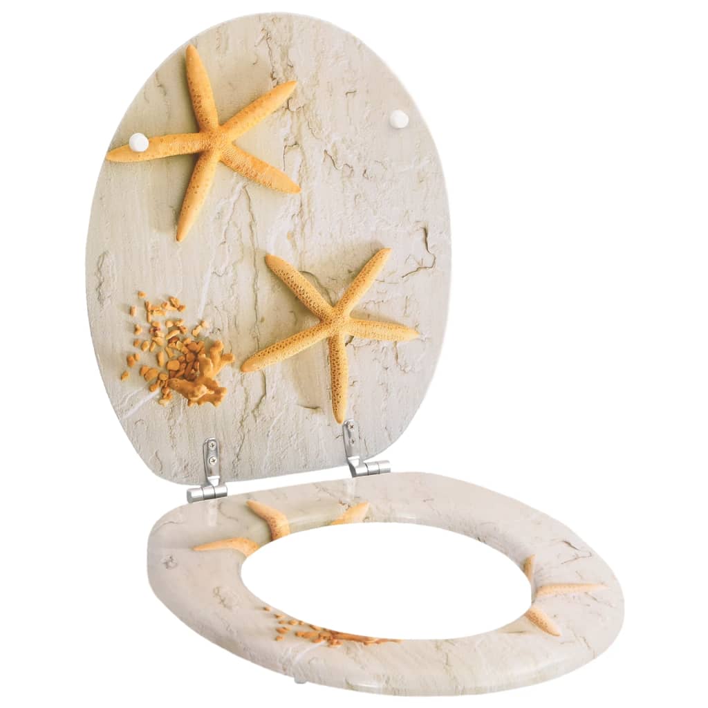 WC Toilet Seat MDF Lid Starfish - Decor Base
