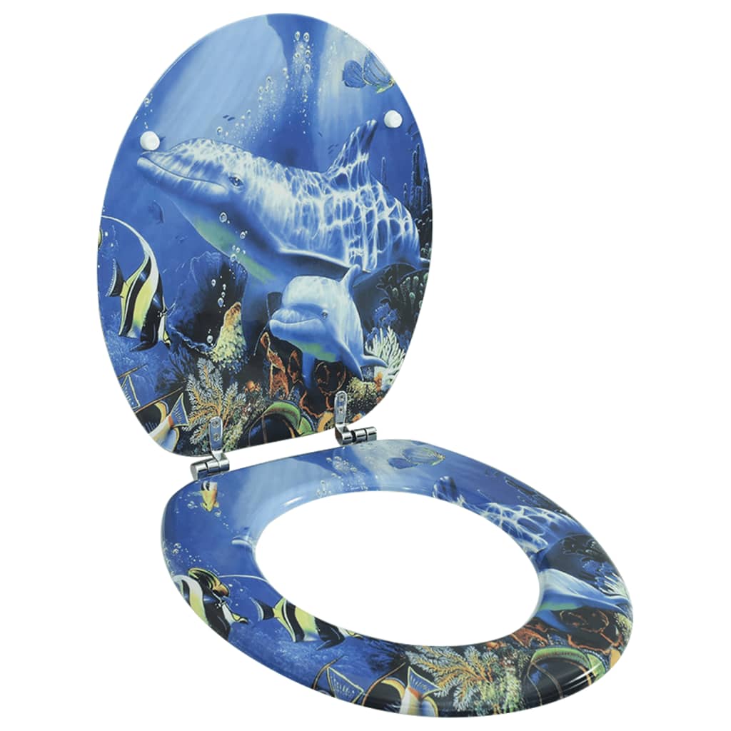 WC Toilet Seat MDF Lid Dolphins - Merlin Deals