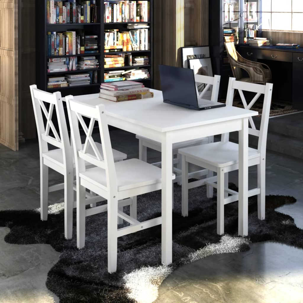 5 Piece Dining Set White - Casper Homes