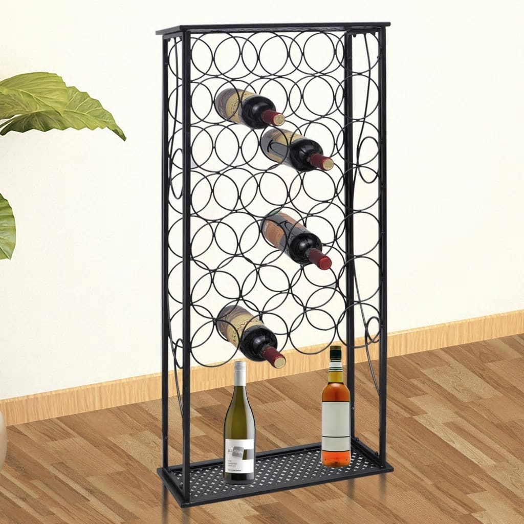 Wine Rack for 28 Bottles Metal - Unbeatable Bargains