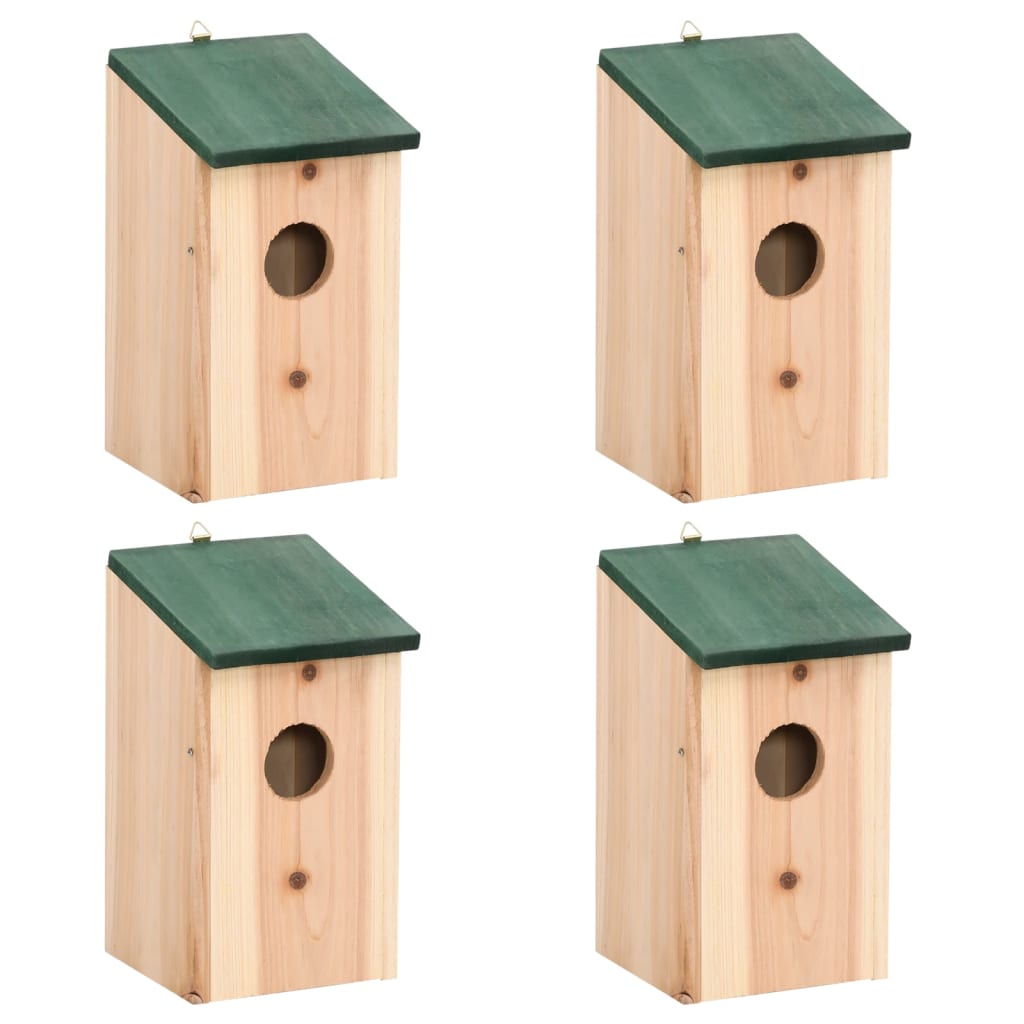 Bird Houses 4 pcs Wood 12x12x22 cm - R and M Furniture
