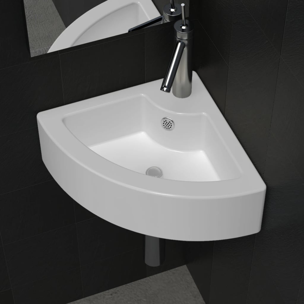 Wash Basin with Overflow 45x32x12.5 cm White - Casper Homes