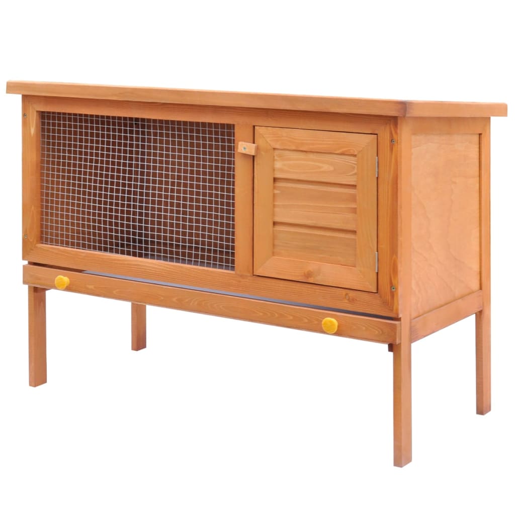 Outdoor Rabbit Hutch Small Animal House Pet Cage 1 Layer Wood - Merlin Deals