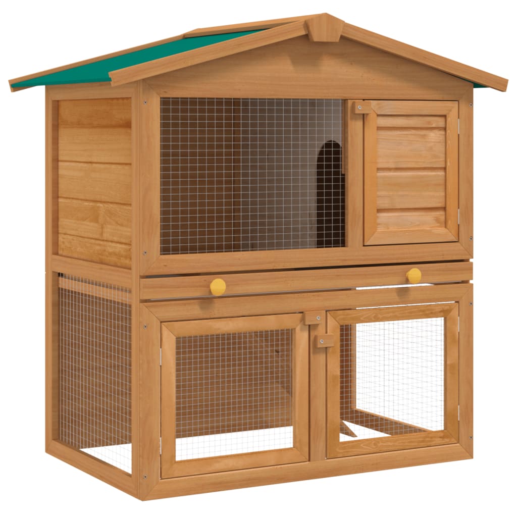 Outdoor Rabbit Hutch Small Animal House Pet Cage 3 Doors Wood - Unbeatable Bargains