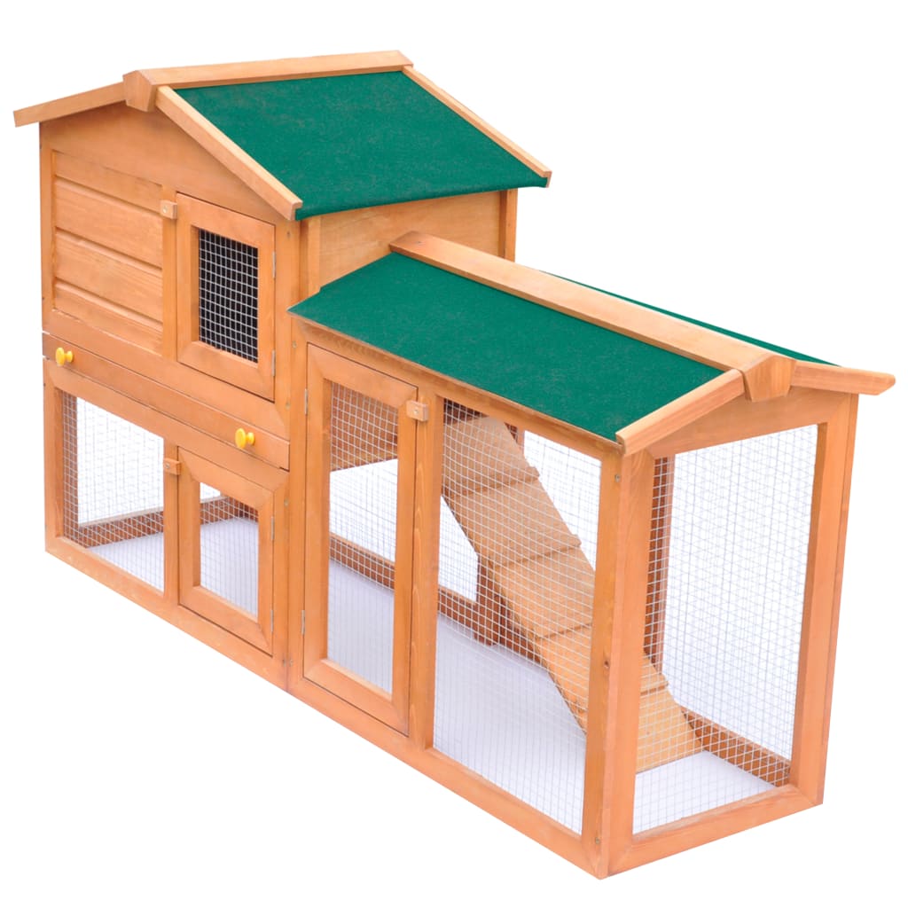 Outdoor Large Rabbit Hutch Small Animal House Pet Cage Wood - Unbeatable Bargains