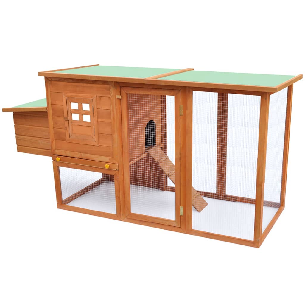 Outdoor Chicken Cage Hen House with 1 Egg Cage Wood - Discount Dealers