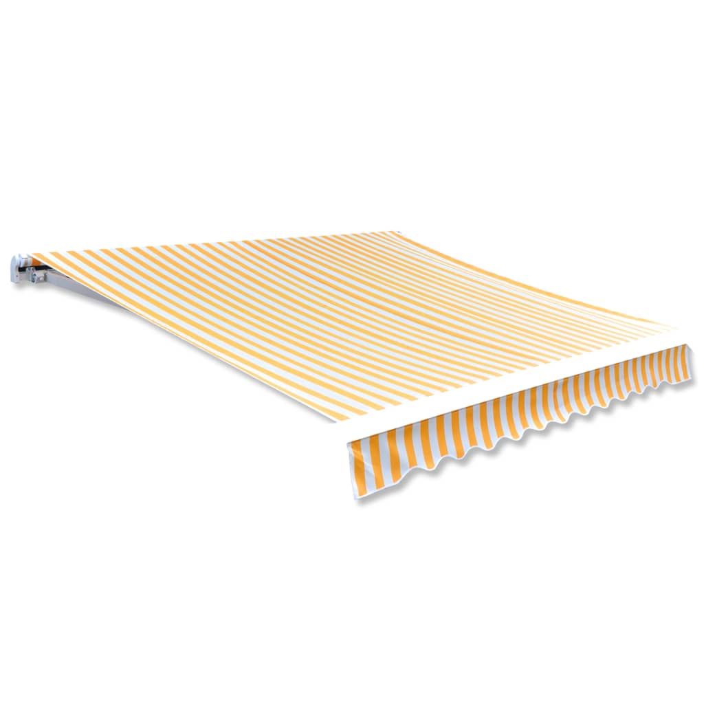 Awning Top Sunshade Canvas Sunflower Yellow & White 3x2.5m - Merlin Deals