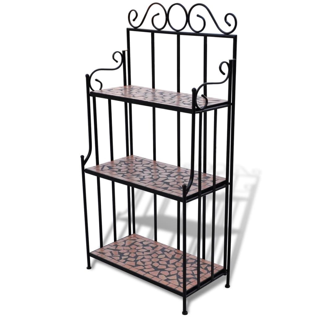 Plant Stand Plant Display Terracotta Colour Mosaic Pattern - Unbeatable Bargains