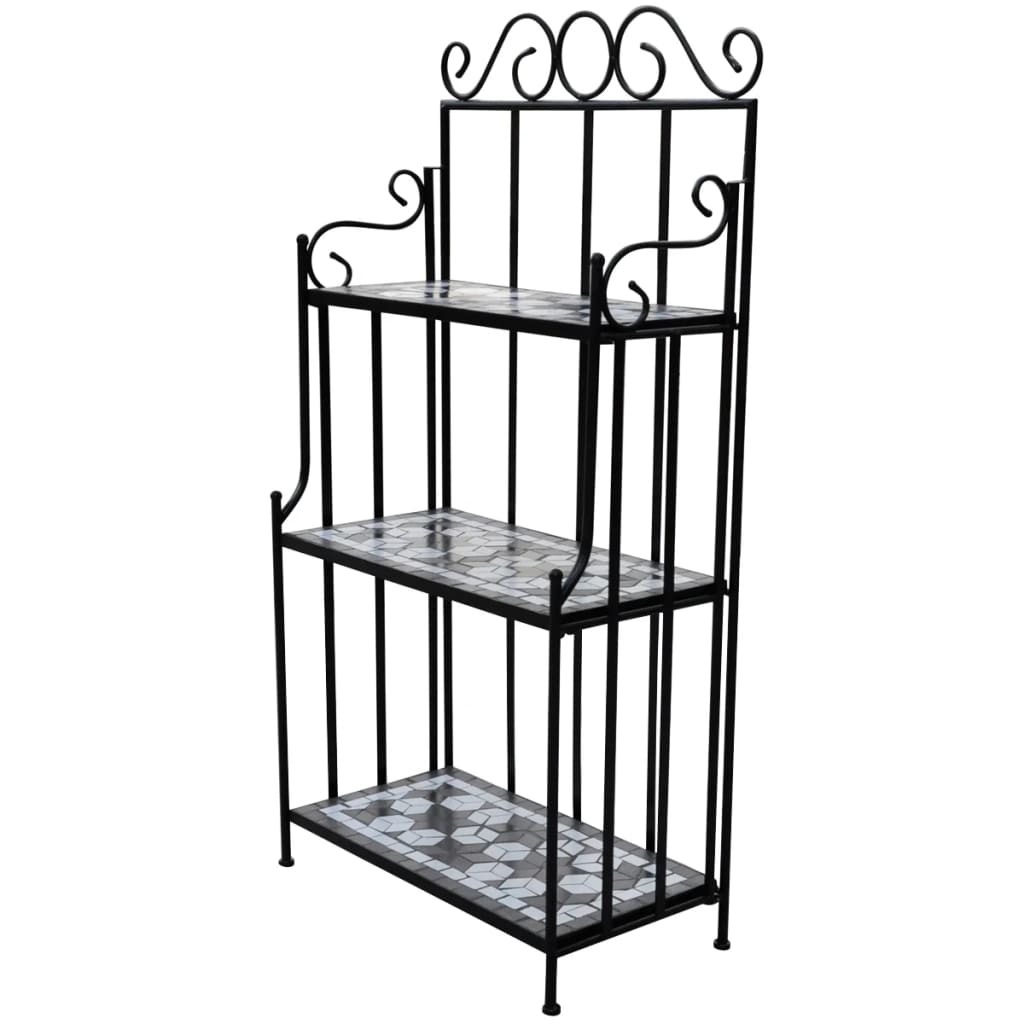 Plant Stand Plant Display Black White Mosaic Pattern - Unbeatable Bargains