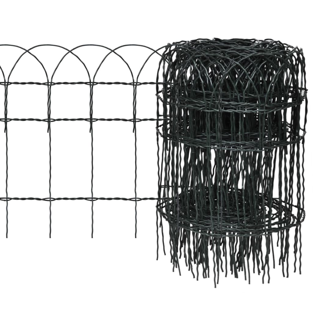 Garden Border Fence Powder-coated Iron 10x0.4 m - Design Hut