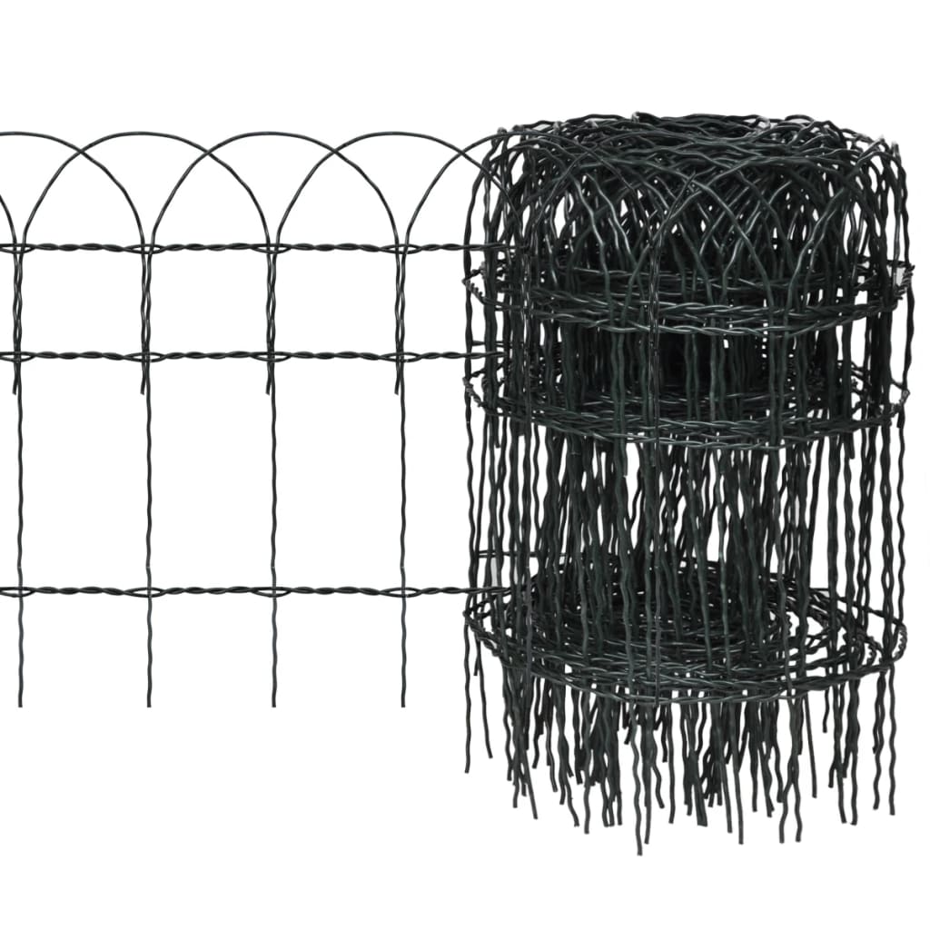 Garden Border Fence Powder-coated Iron 25x0.4 m - All Things Good