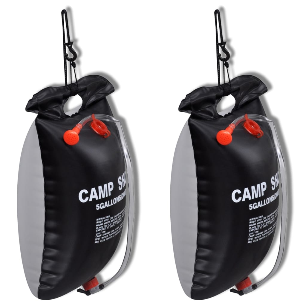 Camp Shower Solar Shower Outdoor Bath 20 L 2 pcs - Style and Chic