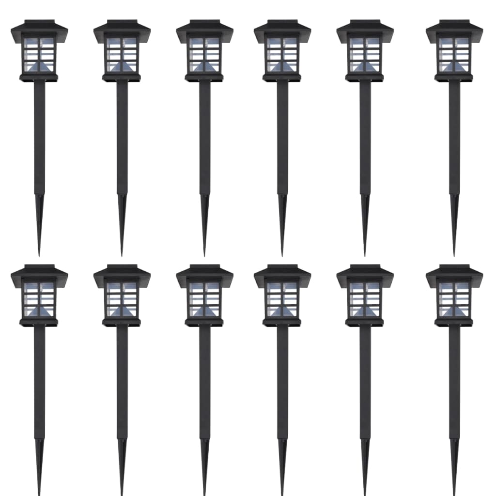 Outdoor Solar Lamp LED Light 12 pcs Spike 8.6 x 8.6 x 38 cm - Design Hut