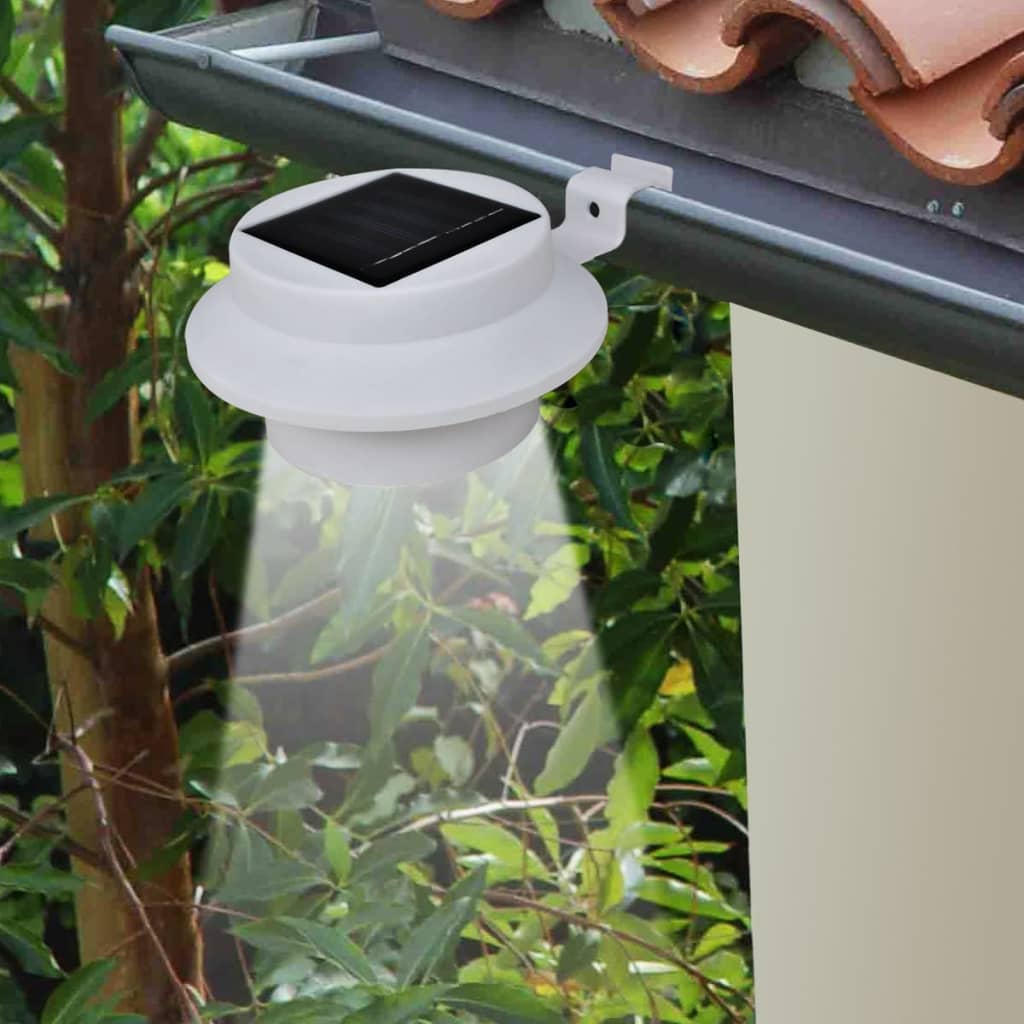 Outdoor Solar Lamp Set 6 pcs Fence Light Gutter Light White - R and M Furniture
