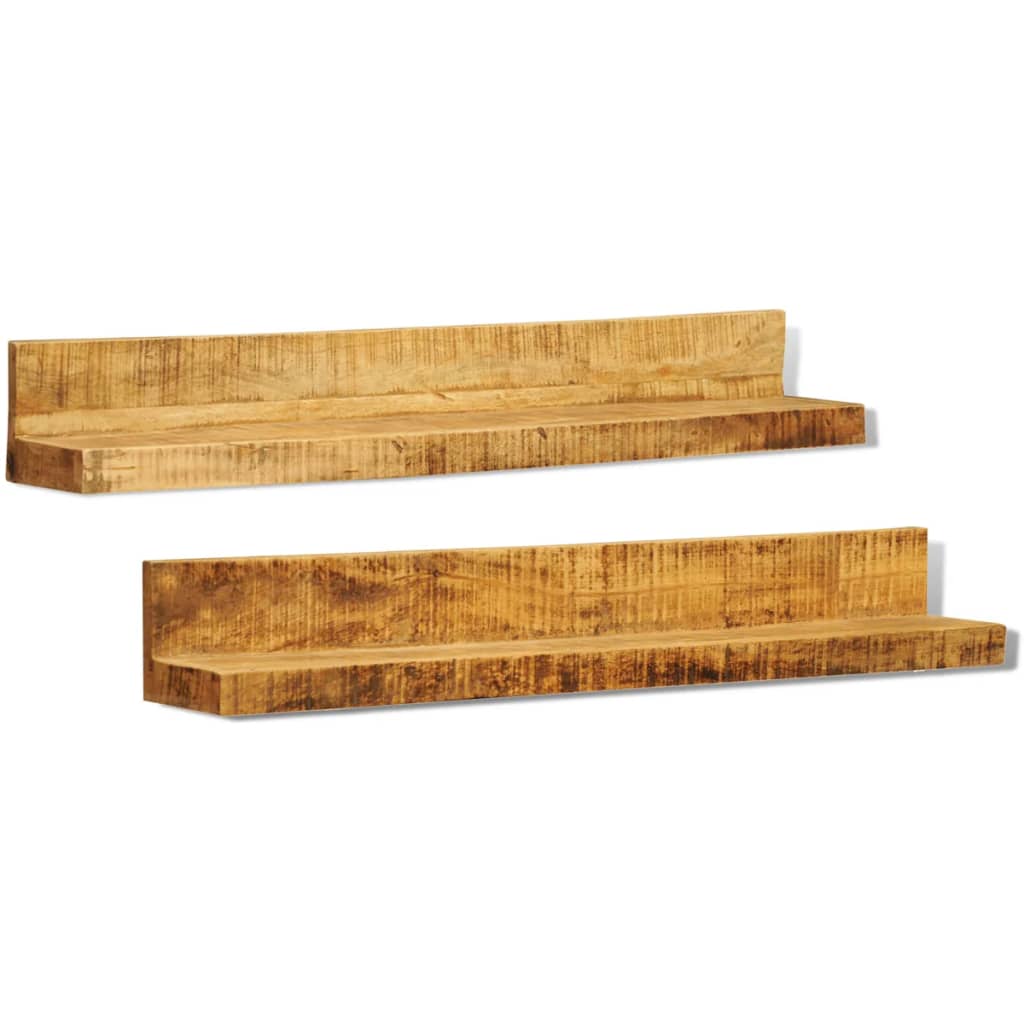Display Shelf 2 pcs Solid Wood Wall-Mounted - R and M Furniture