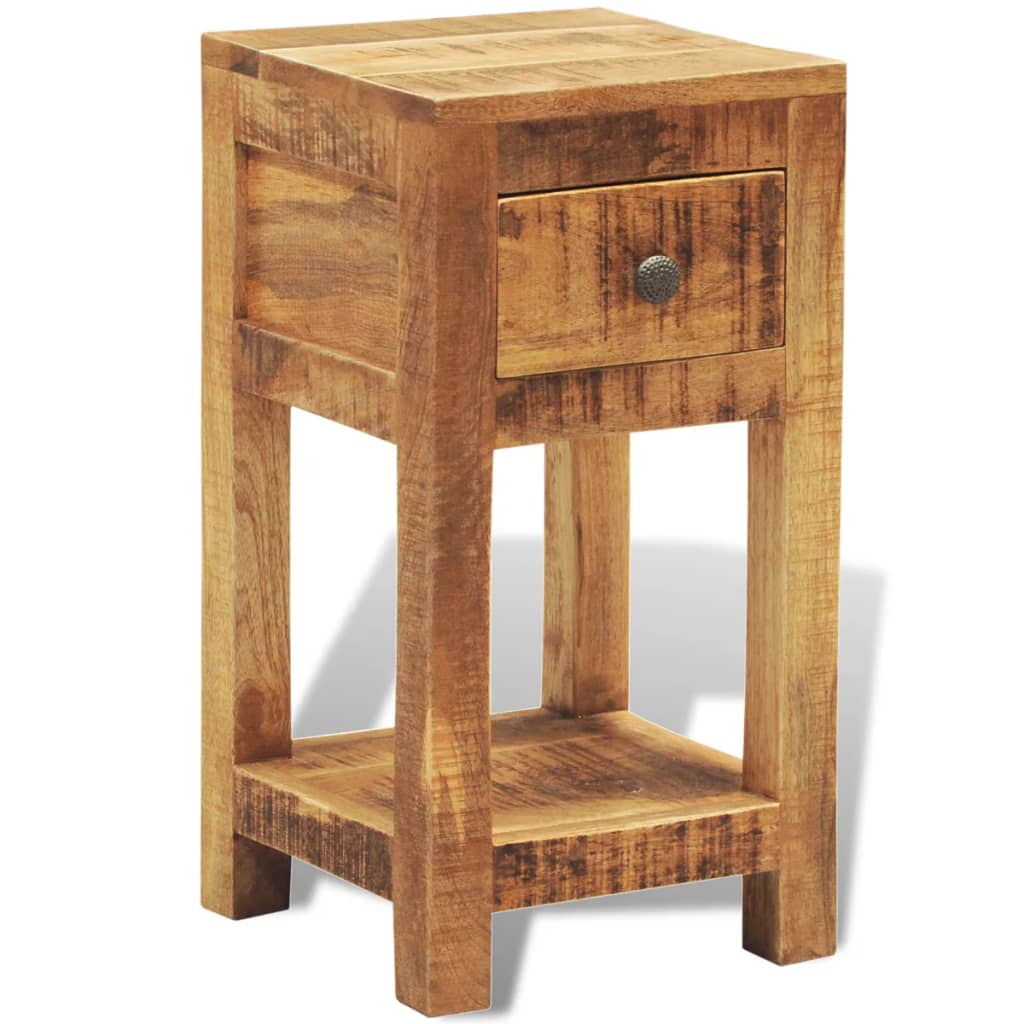 Bedside Table - Henriet Nightstand with 1 Drawer Brown 30cm - All Things Good
