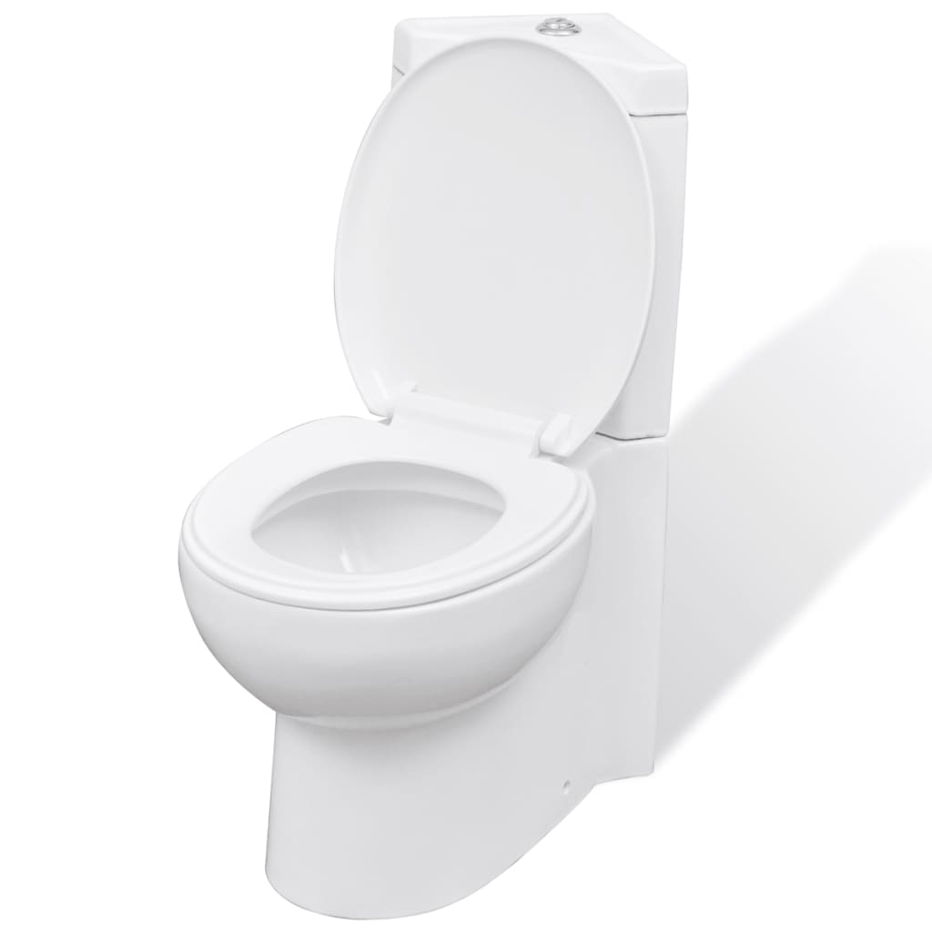 WC Ceramic Toilet Bathroom Corner Toilet White - Tyrell & Tyrell