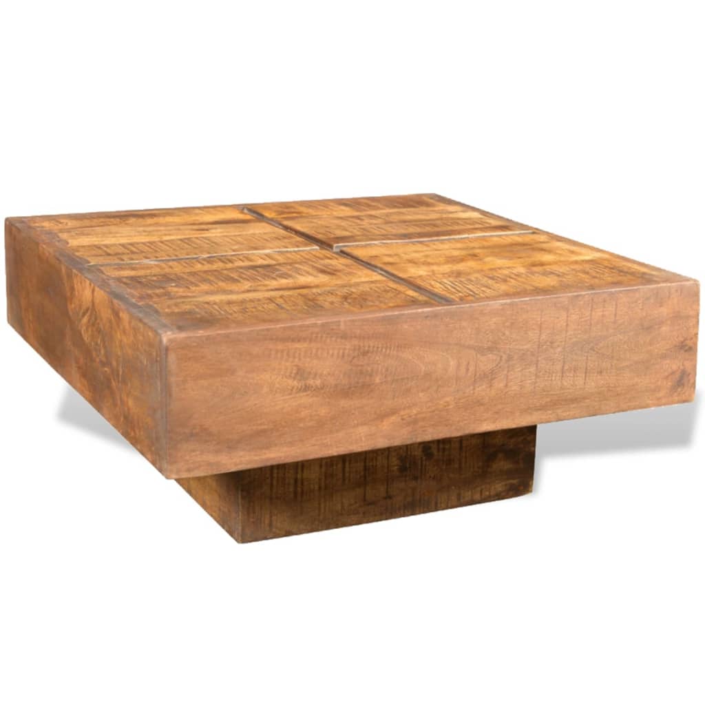 Coffee Table Brown Square Solid Mango Wood - Tyrell & Tyrell