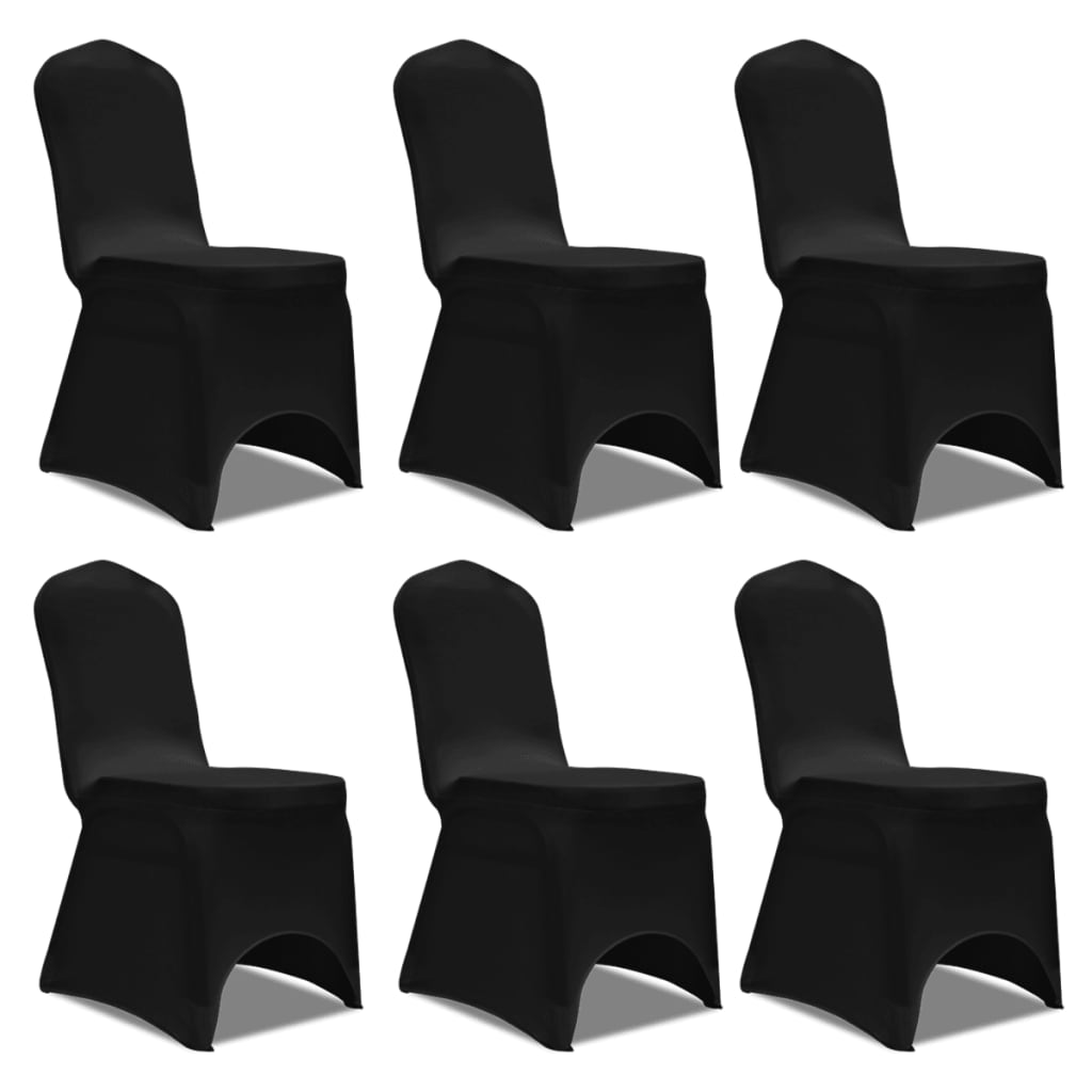 Chair Cover Stretch Black 6 pcs - Tyrell & Tyrell