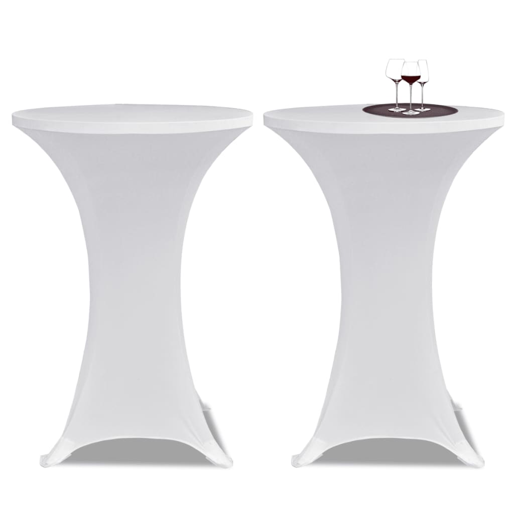 Standing Table Cover Ã ̃70cm White Stretch 2 pcs - Merlin Deals