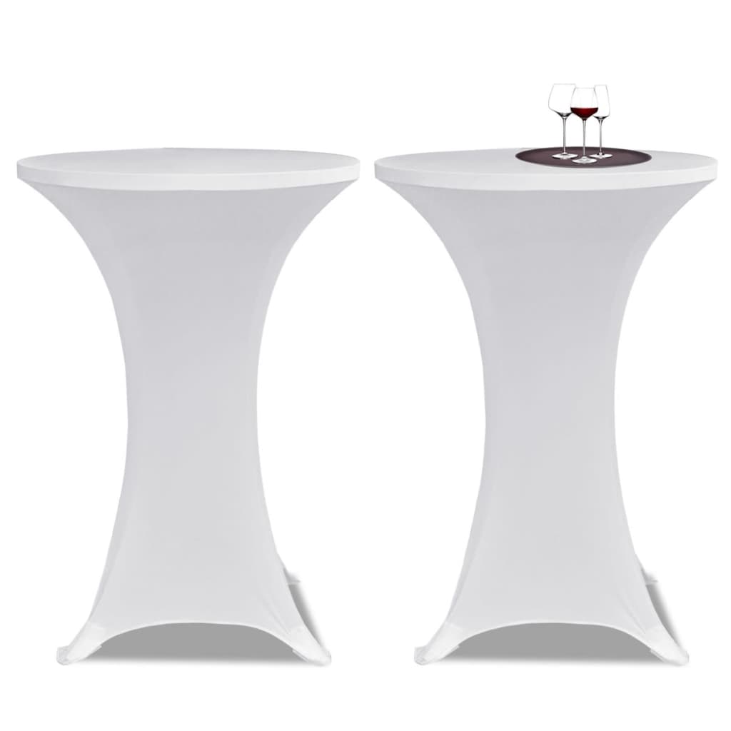 Standing Table Cover Ã ̃80cm White Stretch 2 pcs - Brittle & Co