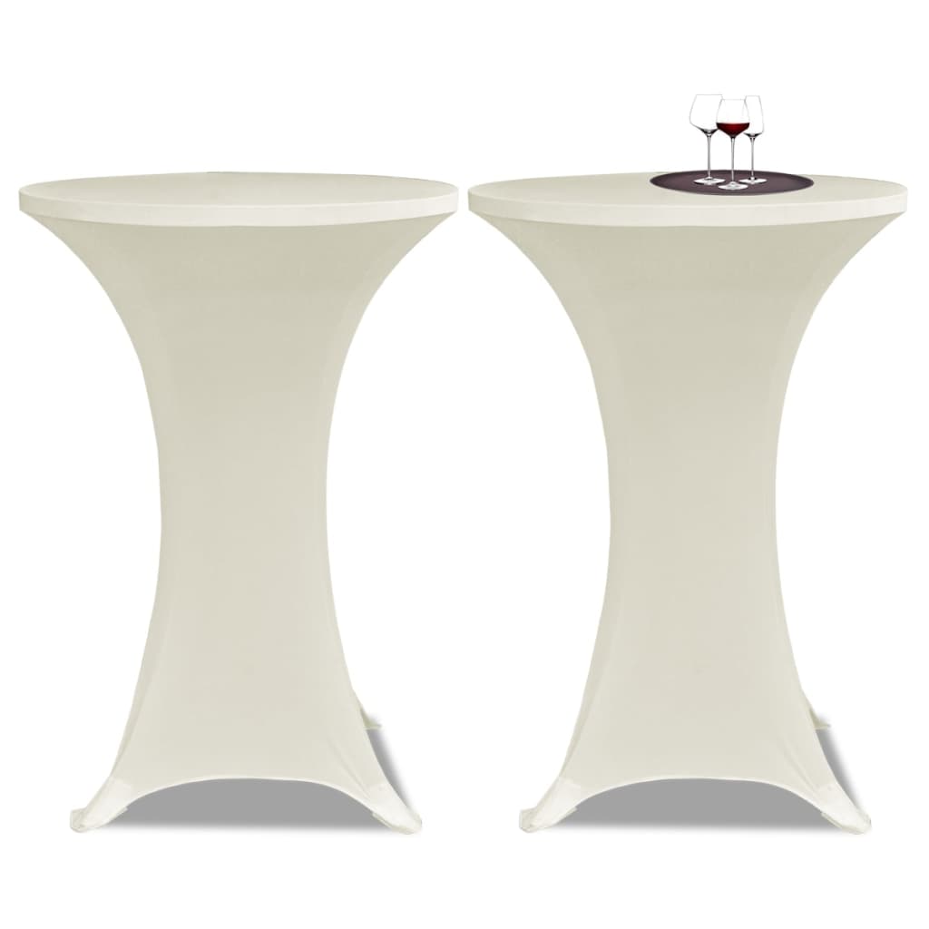 Standing Table Cover Ã ̃60cm Cream Stretch 2 pcs - Millennium Furniture