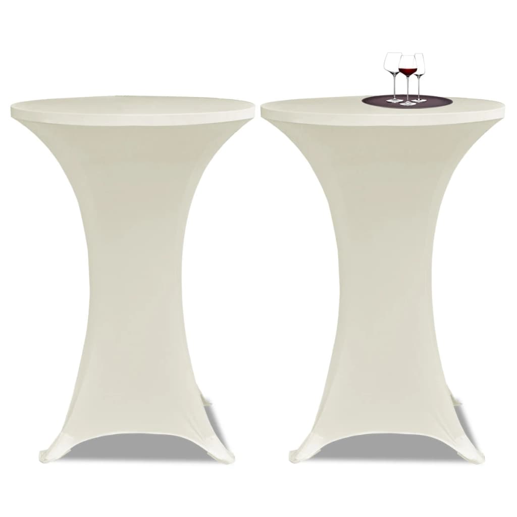 Standing Table Cover Ã ̃70cm Cream Stretch 2 pcs - Decor Base