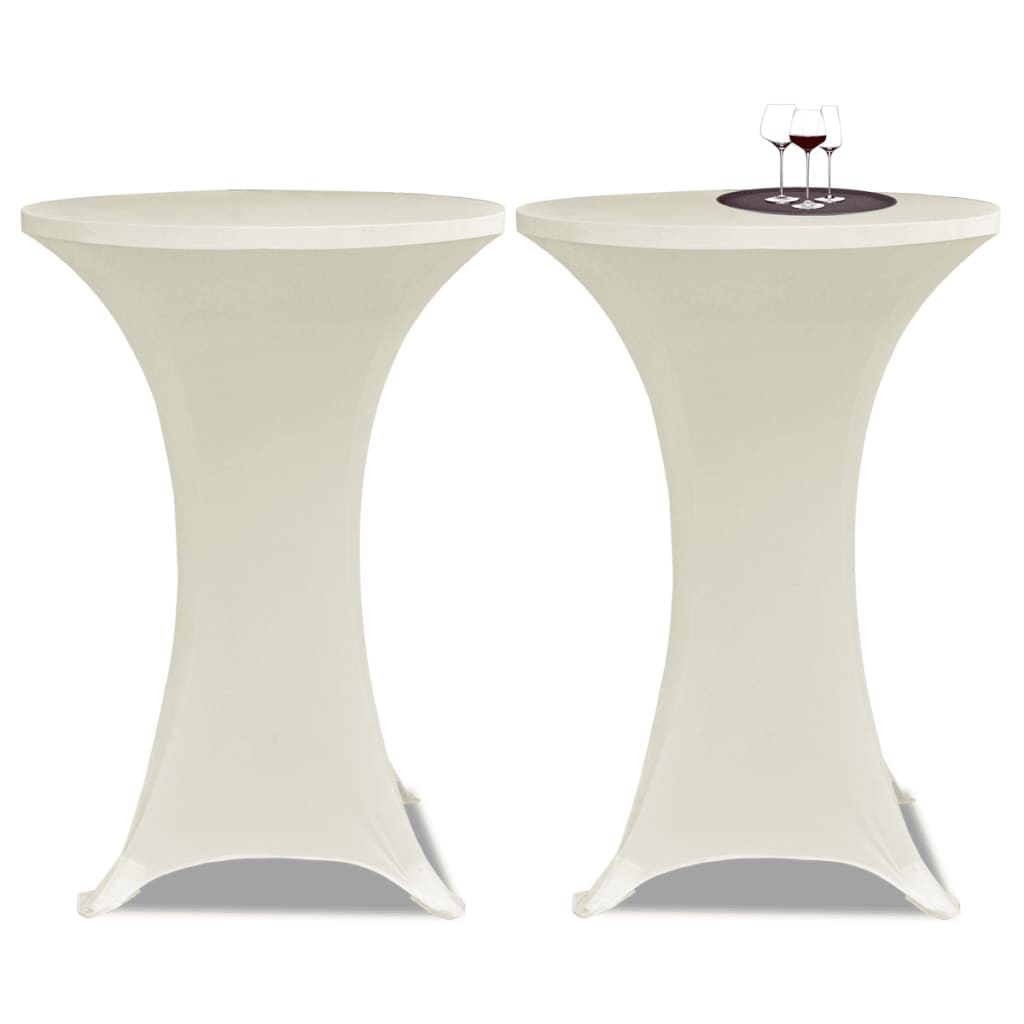 Standing Table Cover Ã ̃80cm Cream Stretch 2 pcs - Unbeatable Bargains