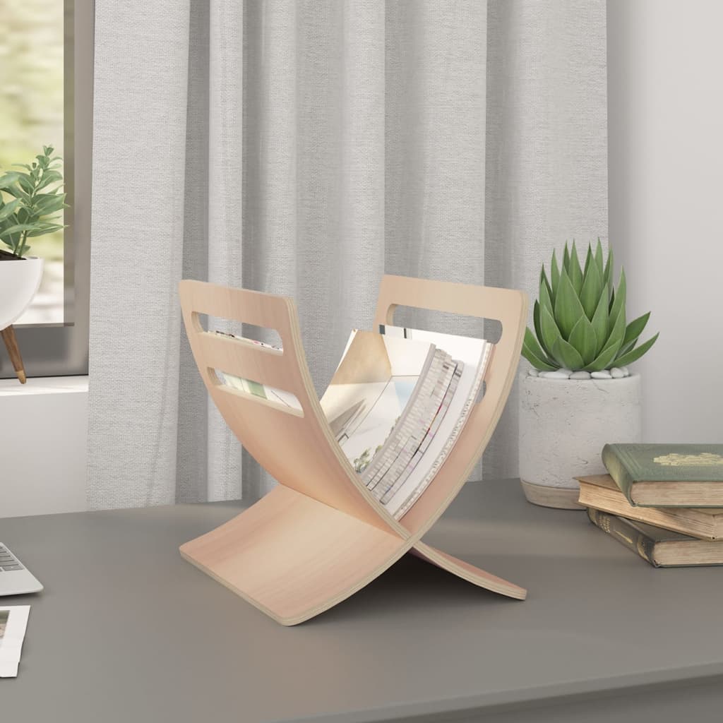 Wooden Magazine Rack Floor Standing Natural - Brittle & Co