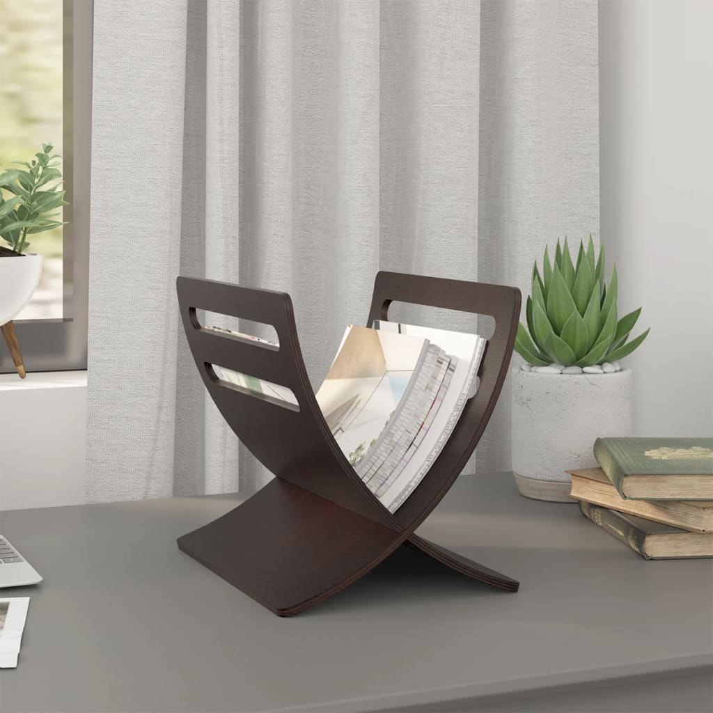 Wooden Magazine Rack Floor Standing Brown - Direct Imports