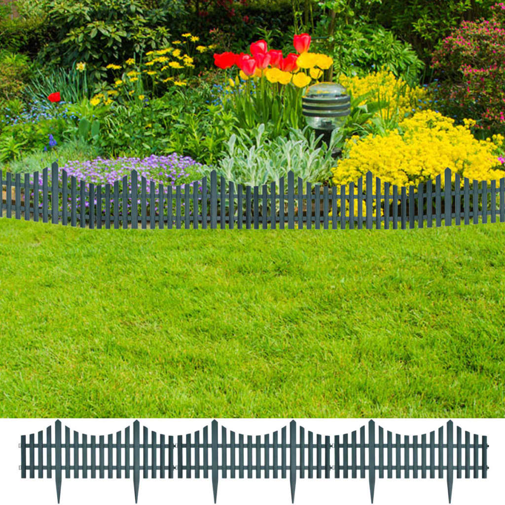 17 pcs Lawn Dividers 10 m Green - Decor Base