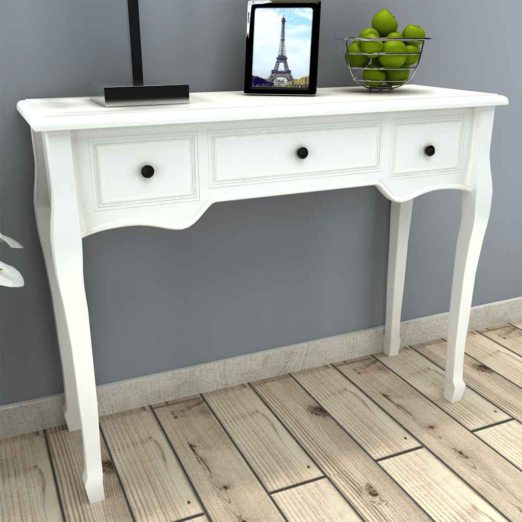Dressing Console Table with Three Drawers White - Style and Chic