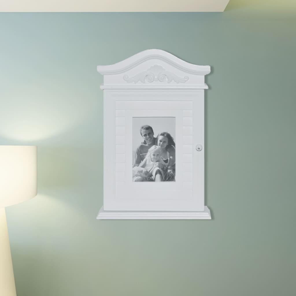 Key Cabinet with Photo Frame White - Casper Homes