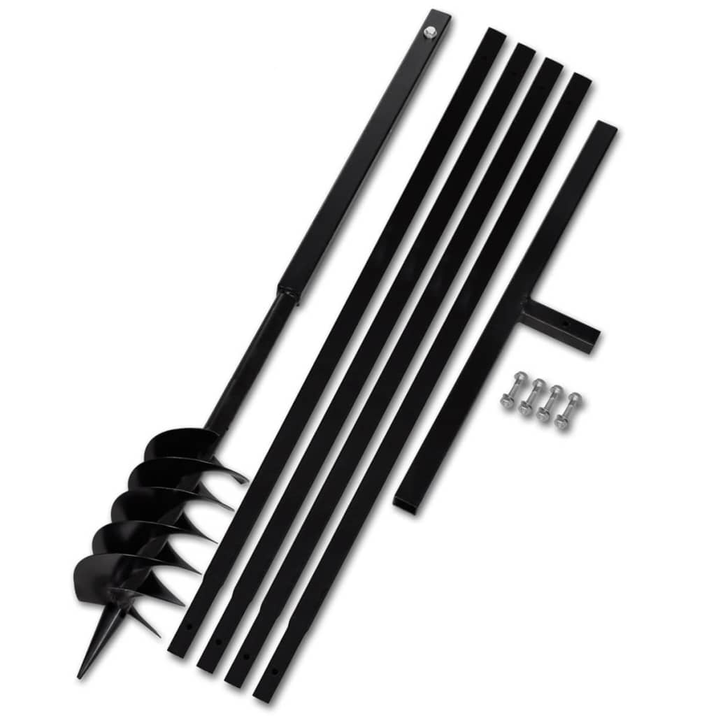 Ground Drill with Handle 120 mm with Extension Tube 5 m Steel - Sid & Sam