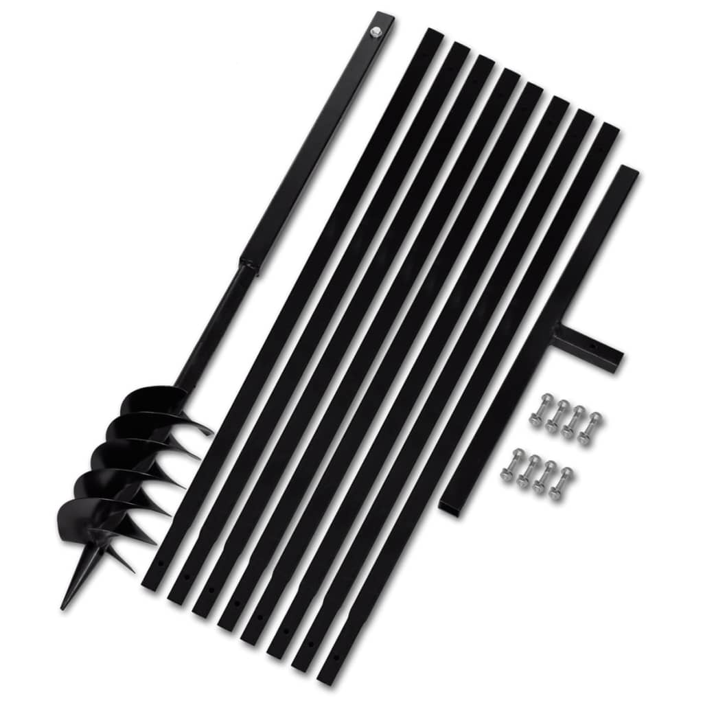 Ground Drill with Handle 120 mm with Extension Tube 9 m Steel - All Things Good