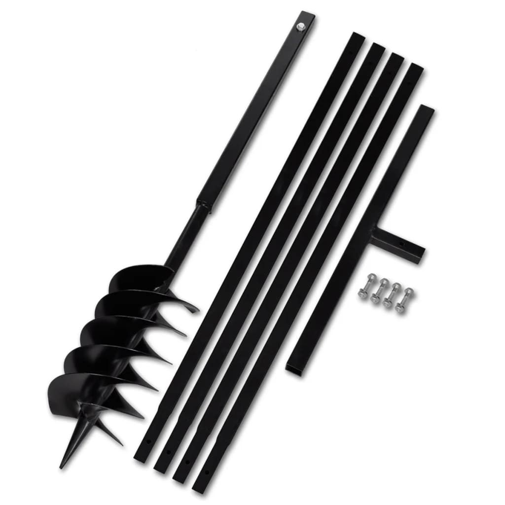 Ground Drill with Handle 150 mm with Extension Tube 5 m Steel - Casper Homes